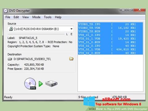 Posnetek zaslona DVD Decrypter Windows 8
