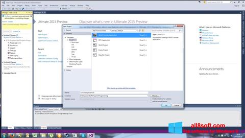 Posnetek zaslona Microsoft Visual Basic Windows 8