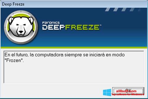 Posnetek zaslona Deep Freeze Windows 8