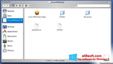 Posnetek zaslona Cisco VPN Client Windows 8