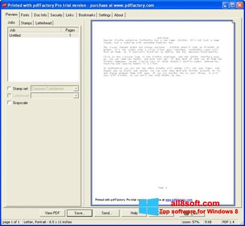 Posnetek zaslona pdfFactory Pro Windows 8
