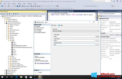 Posnetek zaslona Microsoft SQL Server Windows 8