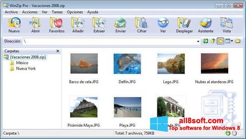 Posnetek zaslona WinZip Windows 8