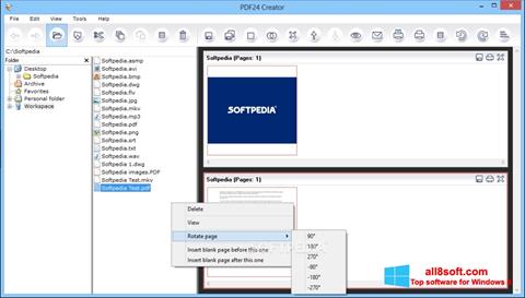 Posnetek zaslona PDF24 Creator Windows 8