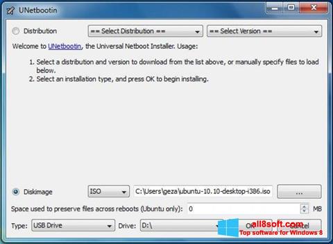 Posnetek zaslona UNetbootin Windows 8
