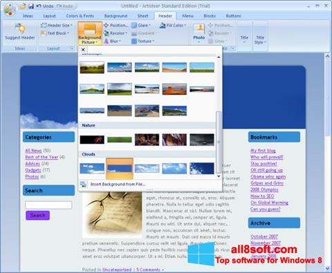 Posnetek zaslona Artisteer Windows 8