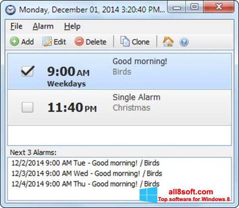 Posnetek zaslona Free Alarm Clock Windows 8