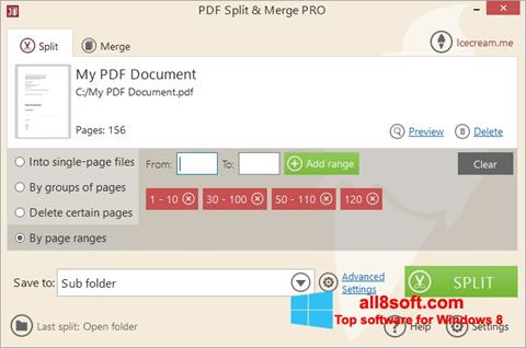 Posnetek zaslona PDF Split and Merge Windows 8