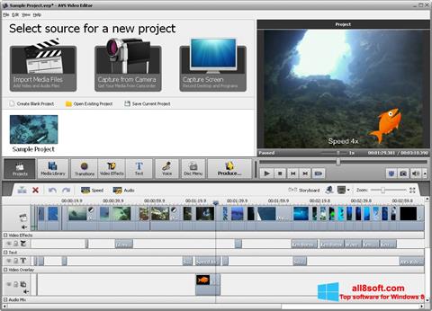Posnetek zaslona AVS Video Editor Windows 8