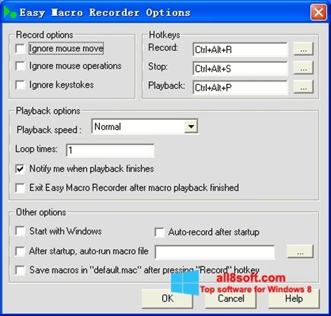 Posnetek zaslona Easy Macro Recorder Windows 8