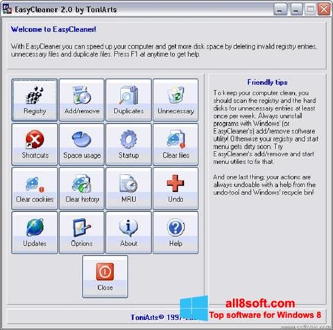 Posnetek zaslona EasyCleaner Windows 8