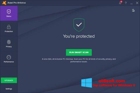 Posnetek zaslona Avast! Pro Antivirus Windows 8