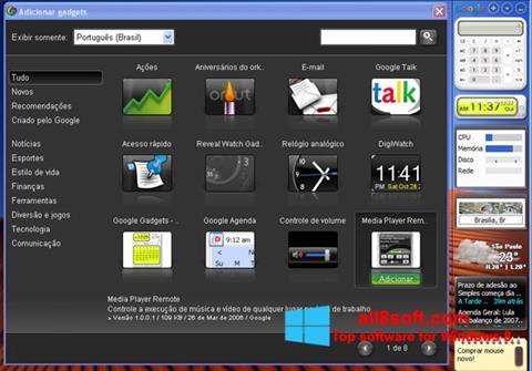 Posnetek zaslona Google Desktop Windows 8