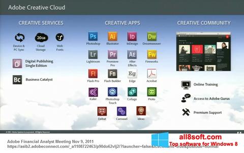 Posnetek zaslona Adobe Creative Cloud Windows 8
