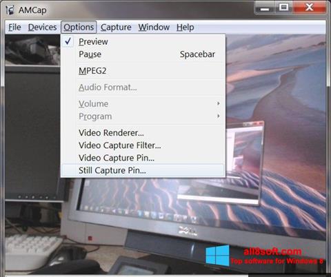 Posnetek zaslona AMCap Windows 8