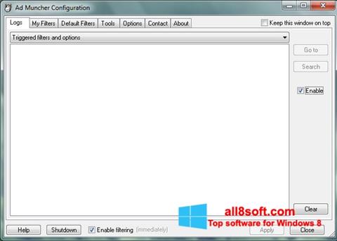 Posnetek zaslona Ad Muncher Windows 8