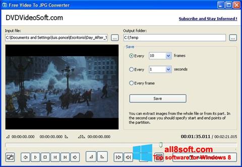Posnetek zaslona Free Video to JPG Converter Windows 8