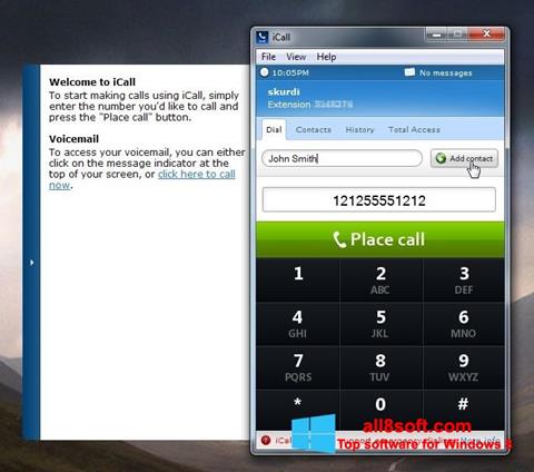 Posnetek zaslona iCall Windows 8
