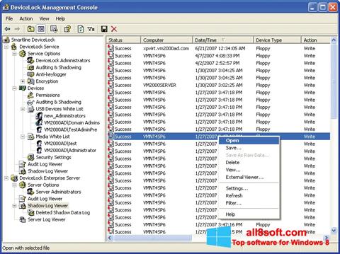 Posnetek zaslona DeviceLock Windows 8