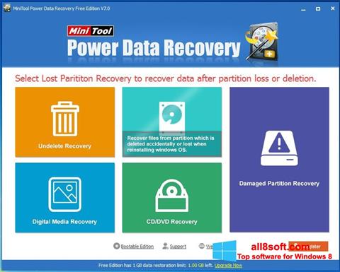 Posnetek zaslona Power Data Recovery Windows 8