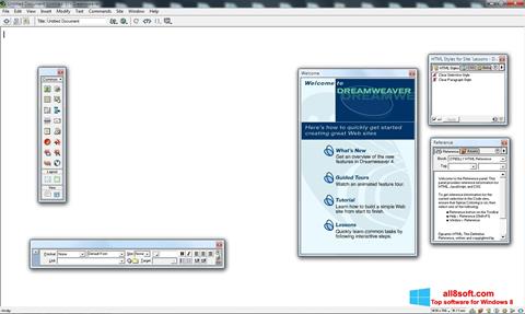 Posnetek zaslona Macromedia Dreamweaver Windows 8
