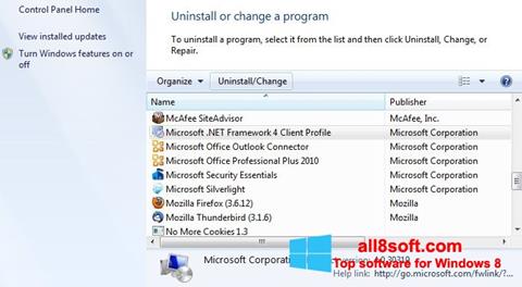 Posnetek zaslona Microsoft .NET Framework Windows 8