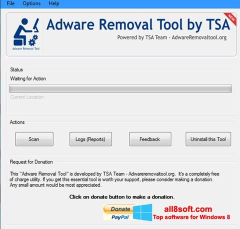 Posnetek zaslona Adware Removal Tool Windows 8