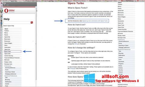 Posnetek zaslona Opera Turbo Windows 8