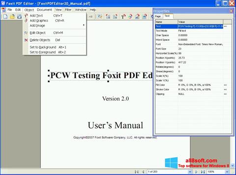 Posnetek zaslona Foxit PDF Editor Windows 8