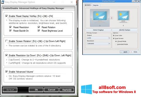 Posnetek zaslona Easy Display Manager Windows 8